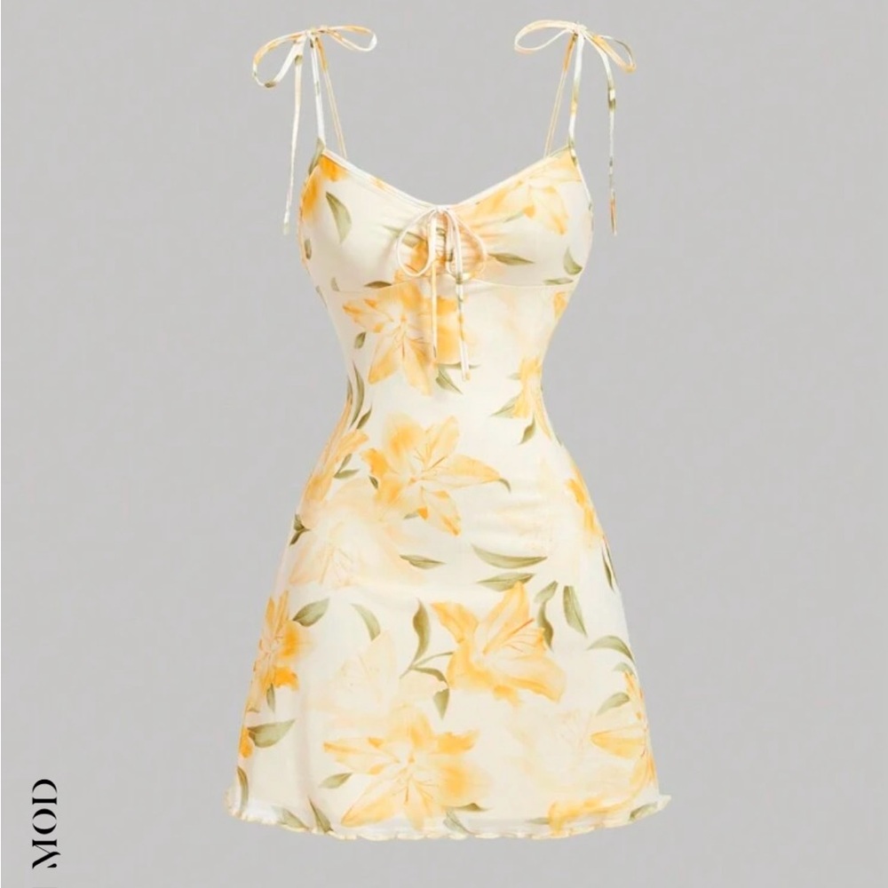 SHEIN yellow floral dress size small